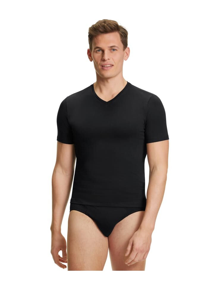

Функциональная рубашка Falke 2er-Pack Herren T-Shirt V- Ausschnitt, черный
