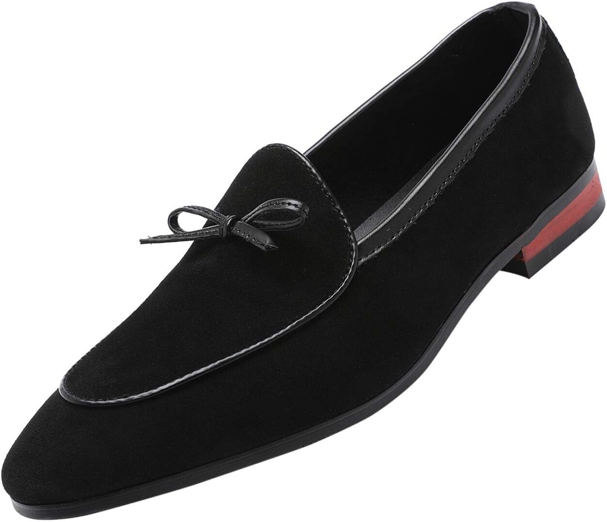 

Мужские туфли Santimon, смокинговые мокасины, повседневные замшевые слипоны с бантом, лоферы, черные, коричневые, бежевые