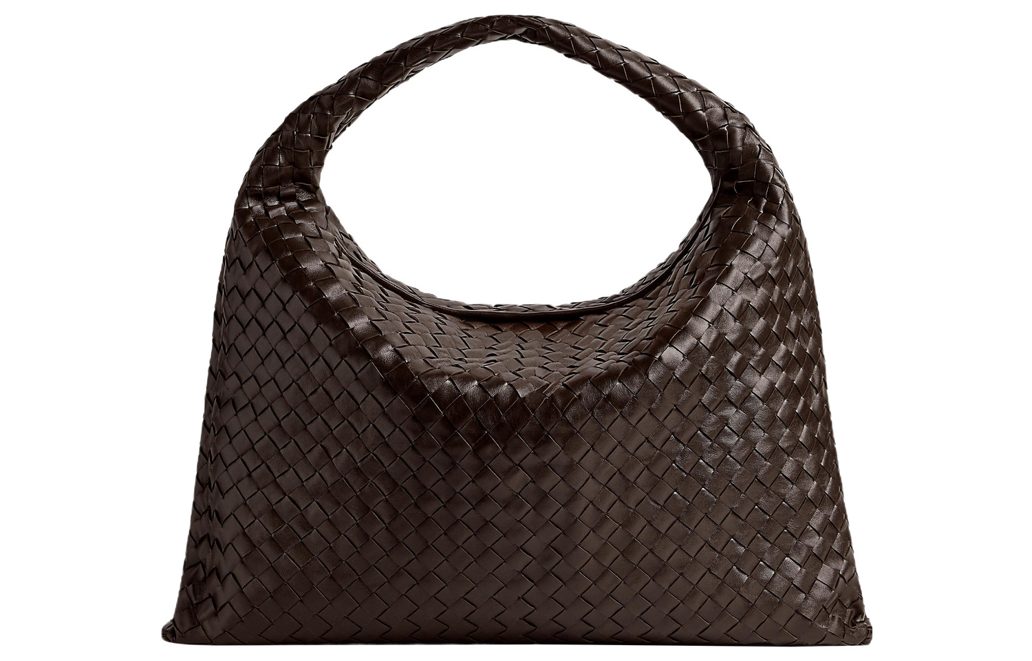 

Сумка через плечо из кожи коровы Tubas шоколадно-коричневая Bottega Veneta