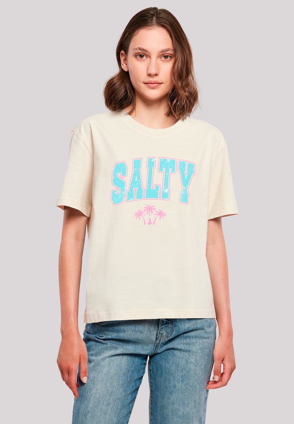 

Футболка с принтом BEACH SUMMER VACATION SALTY F4NT4STIC, песочный