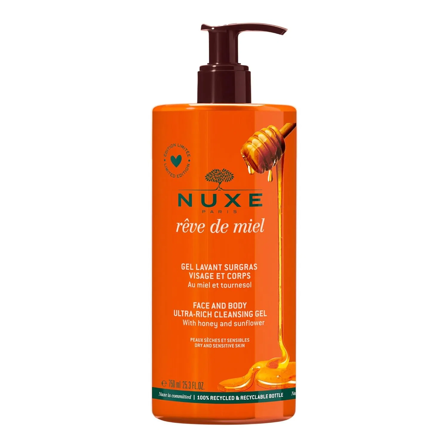 Гель для умывания Nuxe Reve de Miel 750 мл Nuxe