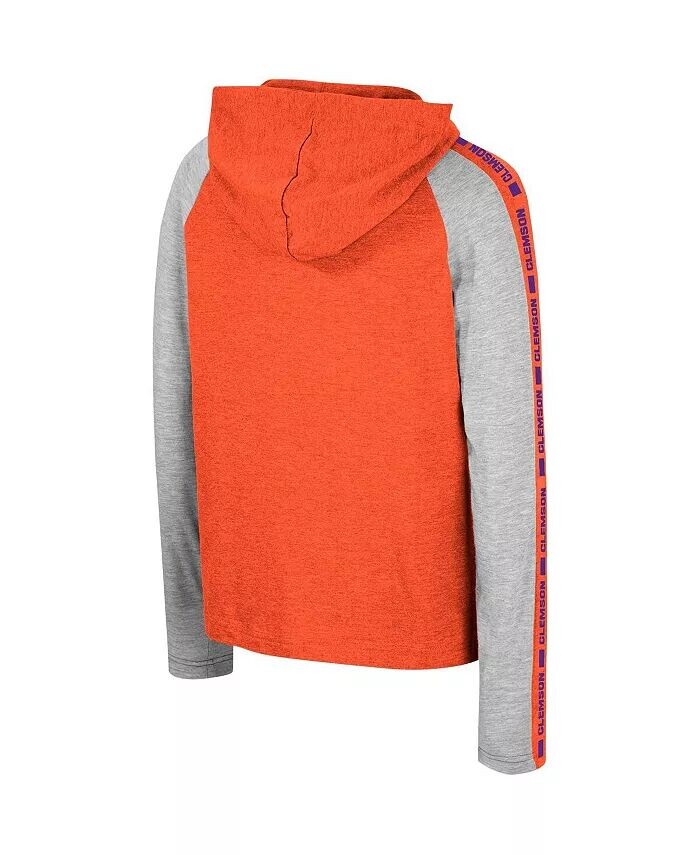 Оранжевая футболка Big Boys Clemson Tigers Ned Raglan с капюшоном и длинными рукавами Colosseum, оранжевый — фото 2