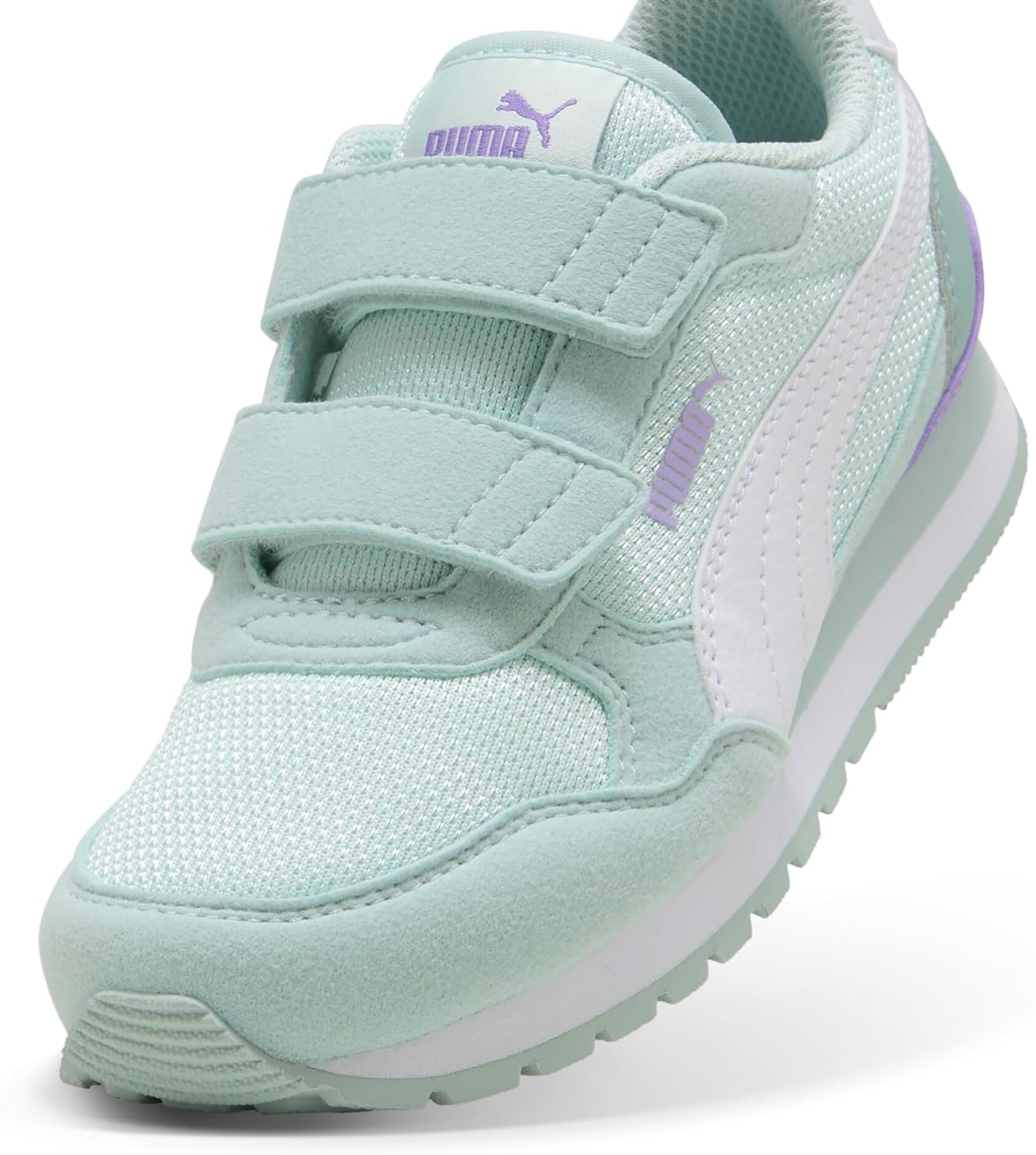 Кроссовки Puma St Runner унисекс-детские на липучке, белый/лавандовый — фото 2
