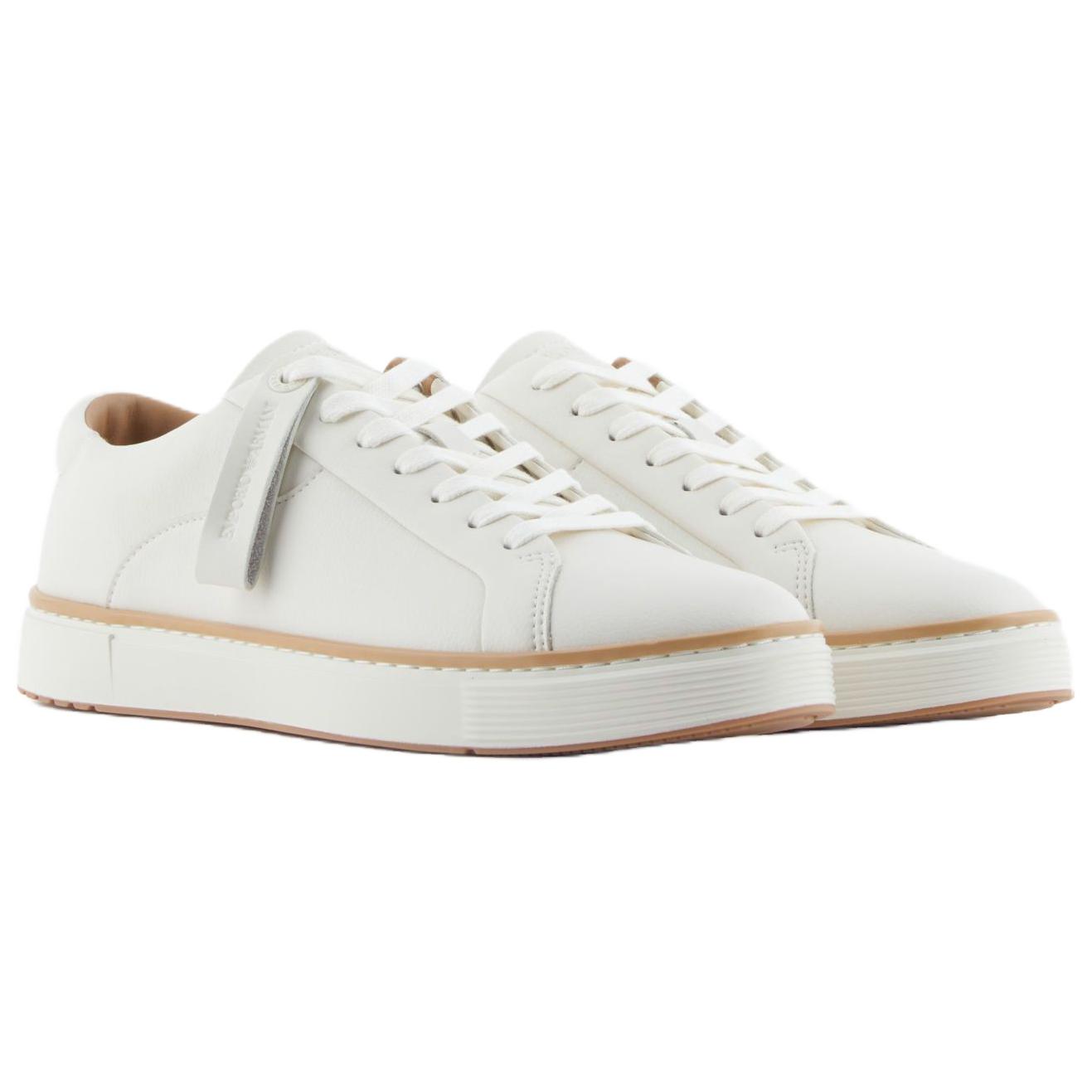 EMPORIO ARMANI Мужские белые лоу-топы для скейтбординга, цвет White — фото 3