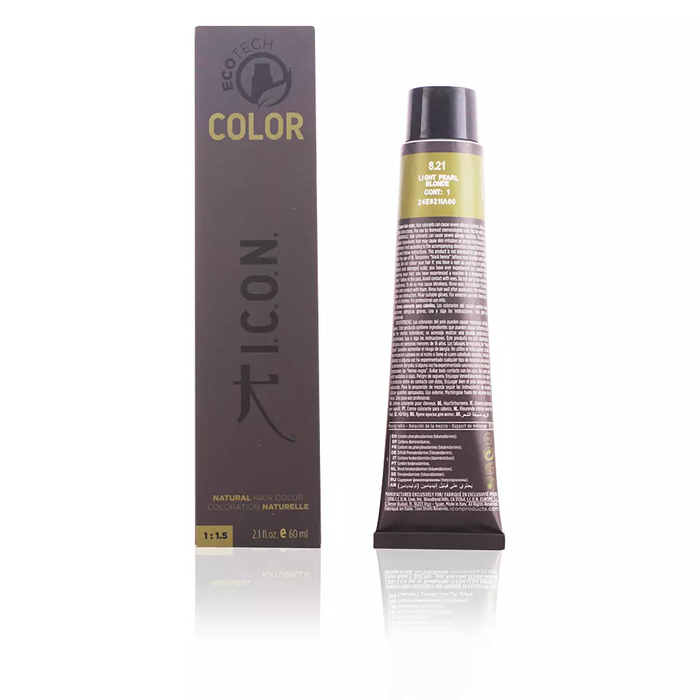 

Краска для волос Ecotech color natural color I.C.O.N., цвет 8.21 light pearl blonde, 60 мл.