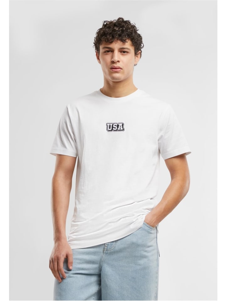 

Футболка с нашивкой USA College Wording Patch Tee белого цвета Mister Tee, Белый, Футболка с нашивкой USA College Wording Patch Tee белого цвета Mister Tee