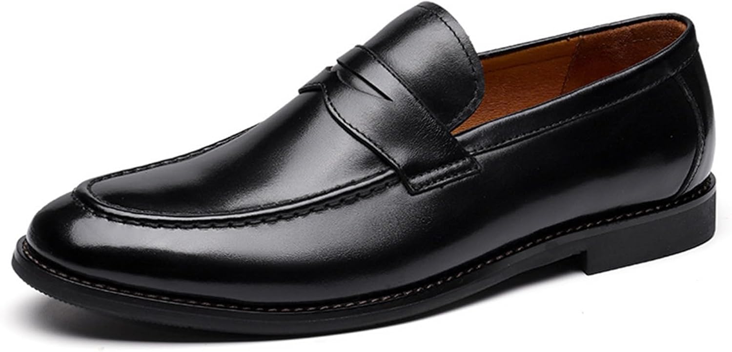 

Мужские лоферы Комфортные повседневные слипоны Лоферы для бизнеса и дресс-кода Пенни-лоферы На каждый день Формальные кожаные туфли для офиса и прогулок Generic, черный