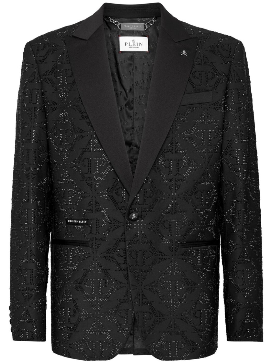 

Philipp Plein пиджак Hexagon с кристаллами, черный
