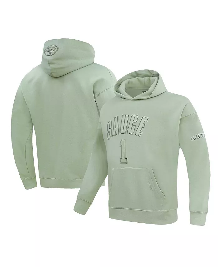 

Мужская толстовка с капюшоном Ahmad Sauce Gardner светло-зеленая New York Jets с именем и номером игрока Pro Standard