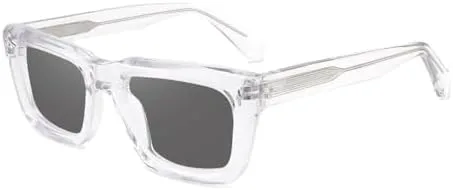 

Качественные солнцезащитные очки для мужчин, квадратные солнцезащитные очки с заклепками для женщин, большие солнцезащитные очки UV400 для мужчин MTZJH, Transparent