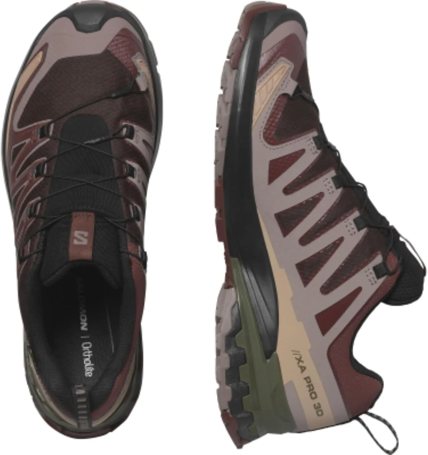Мужские трейловые кроссовки Salomon XA Pro 3D V8, черный/оливковый — фото 2