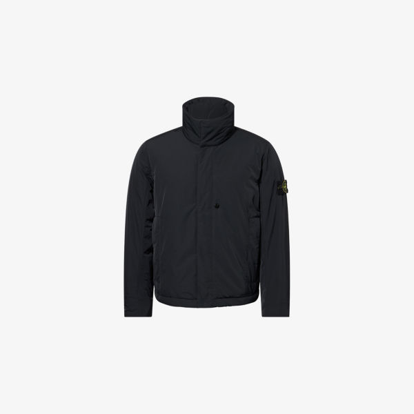 

Микротвиловая стеганая куртка с лого-нашивкой Stone Island, черный