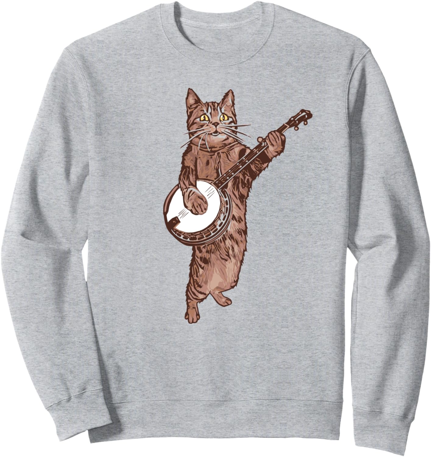 

Забавная толстовка в винтажном стиле с изображением котенка, играющего в стиле блюграсс, кантри и фолк Giant Step Design Co., Ltd., серый