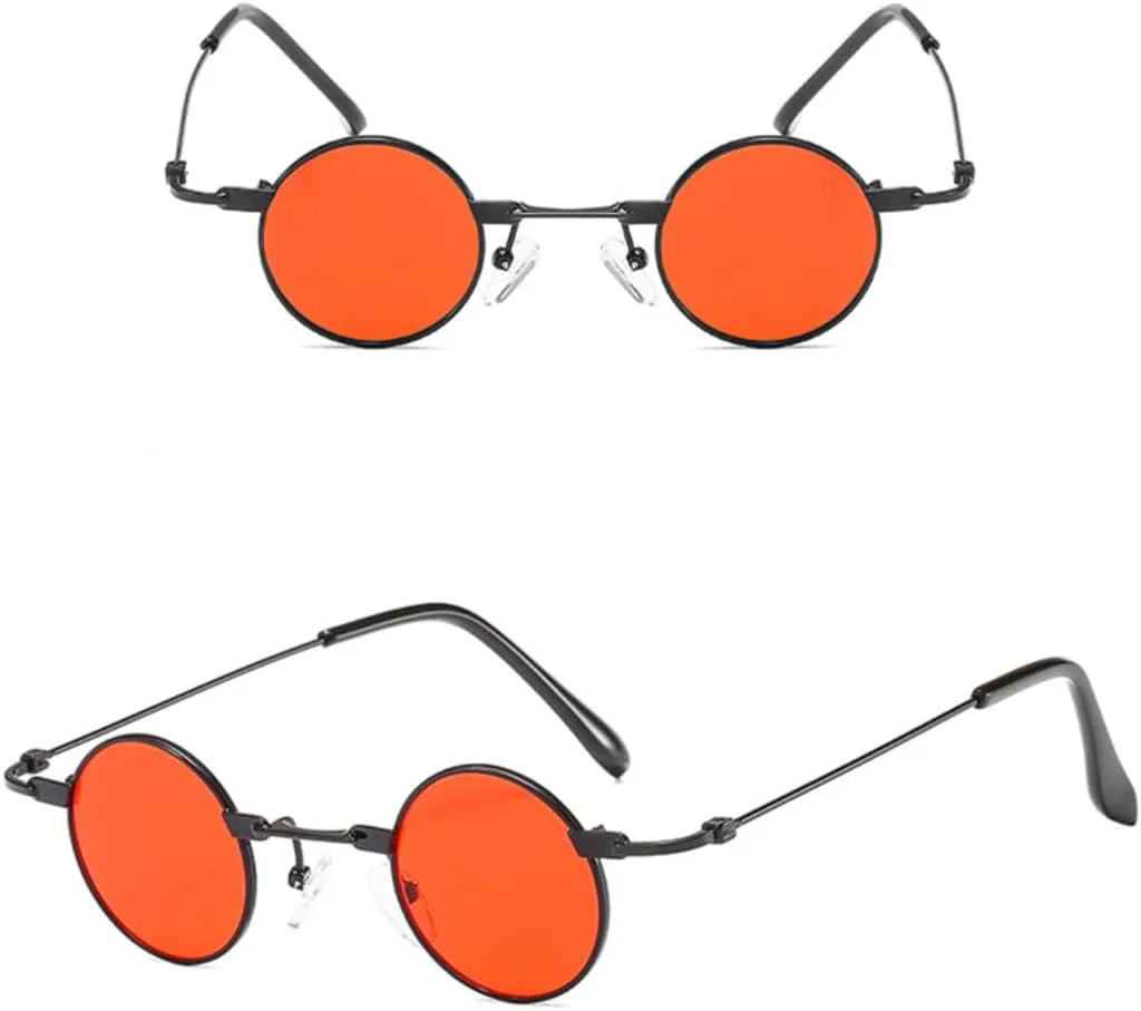 

Винтажные мужские и женские солнцезащитные очки в стиле ретро-панк, маленькие круглые солнцезащитные очки в металлической оправе, модные очки VRTRFFTR, C4 Gold-grey