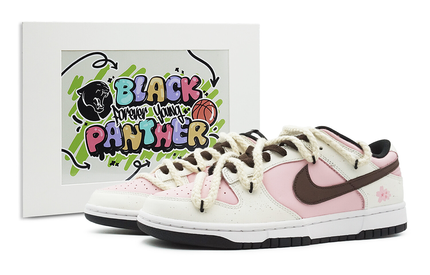 

Кроссовки Nike Dunk Skateboard Shoes Women's Low-Top White Pink, розовый