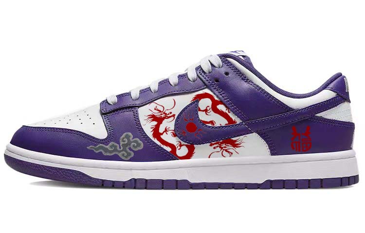 

Кроссовки Nike Dunk Skateboarding Shoes Men Low-top Purple/white, фиолетовый