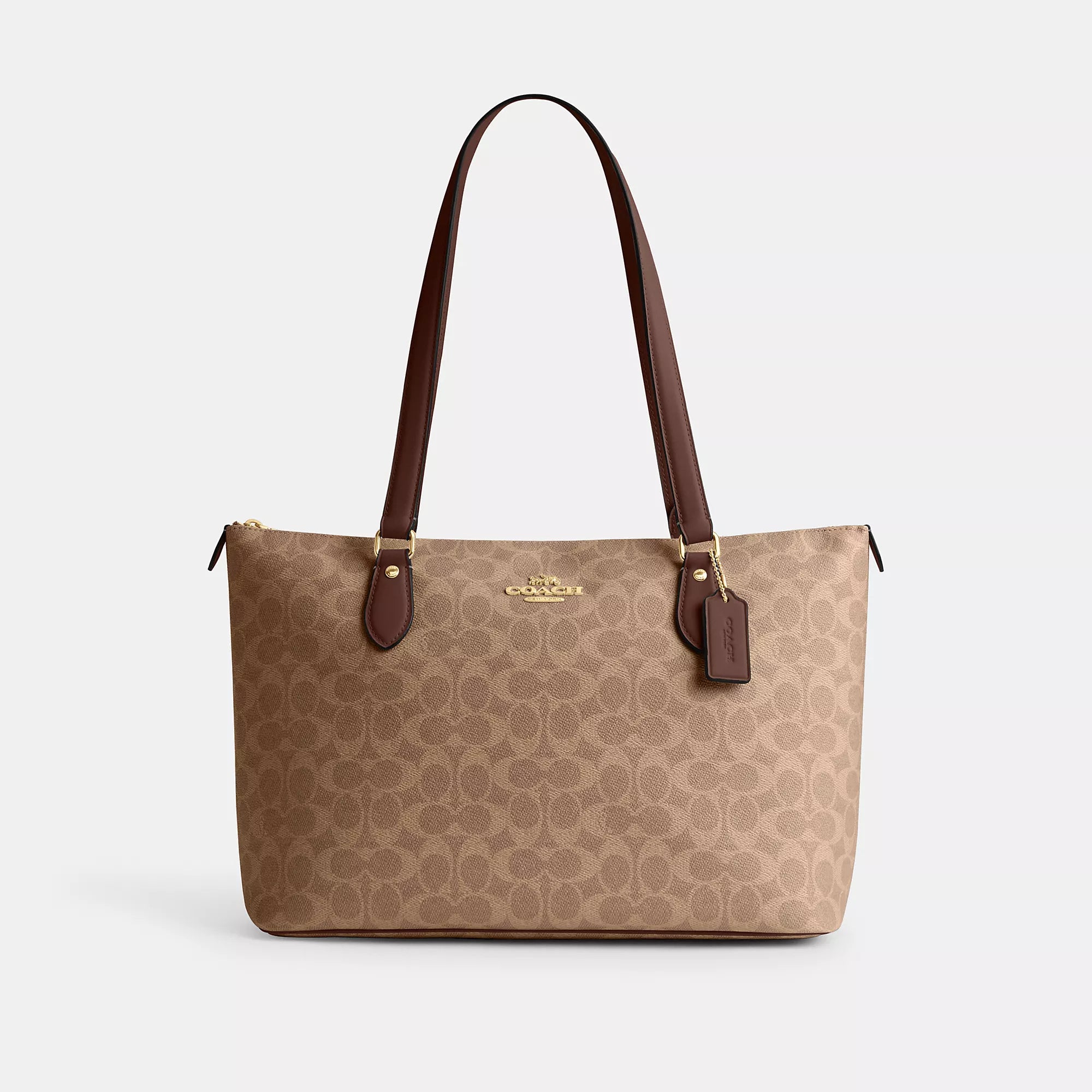 

Сумка-тоут Coach Outlet Gallery из фирменного холста, золотой/бежевый/коричневый
