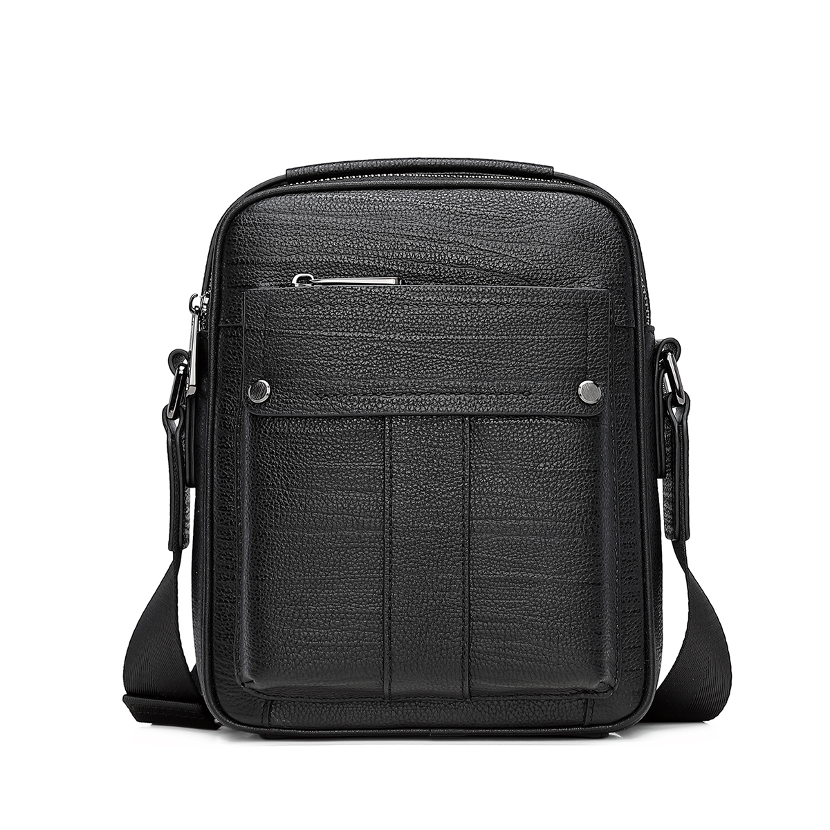 

JAGUAR Кожаная сумка через плечо мужская черная, Black