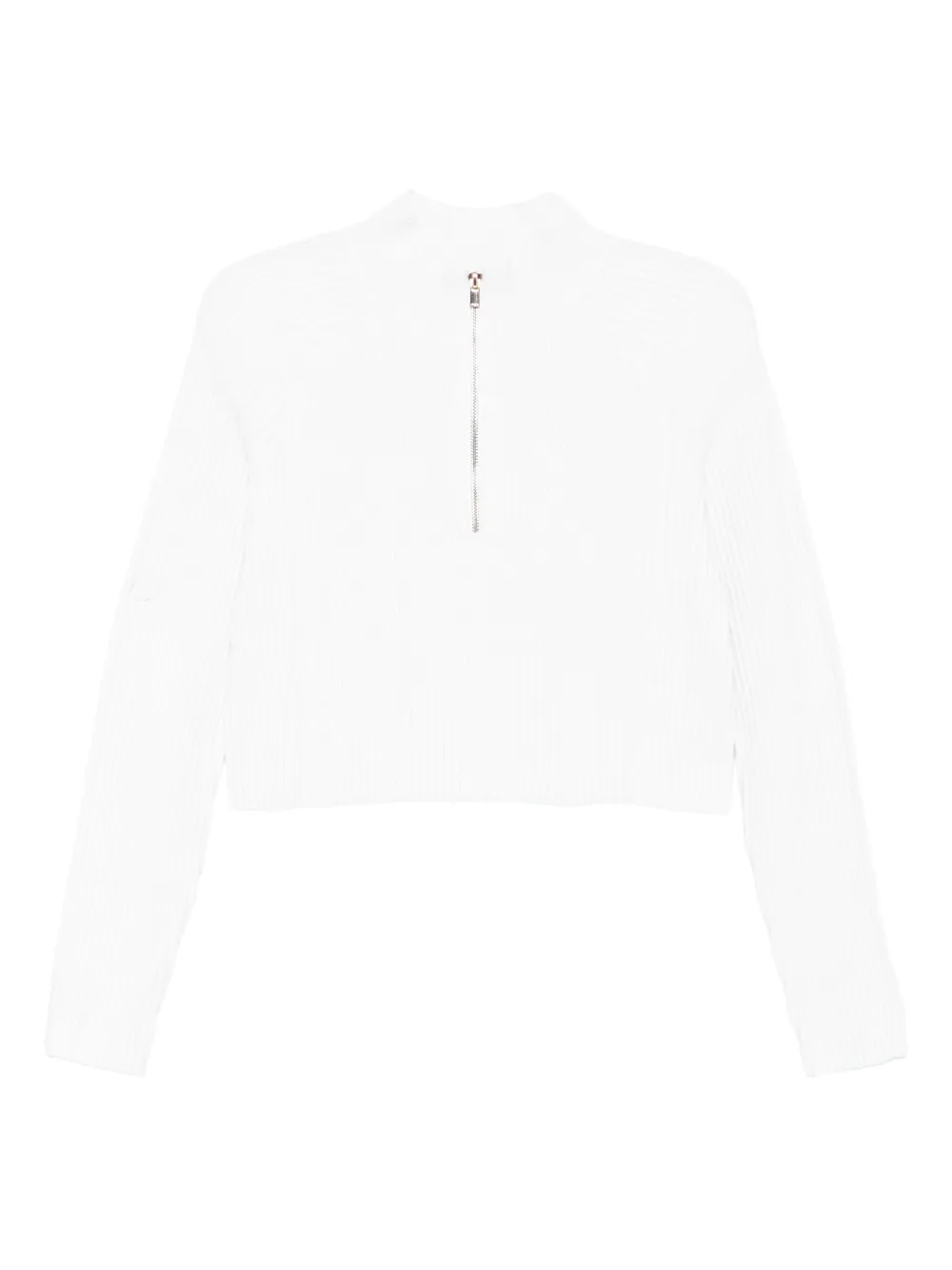 

Свитер в рубчик с воротником на молнии Maje, белый