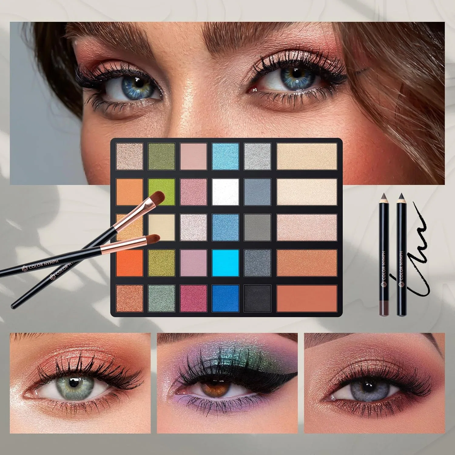 Набор косметики Color Nymph с золотым чемоданчиком, 12 предметов — фото 4