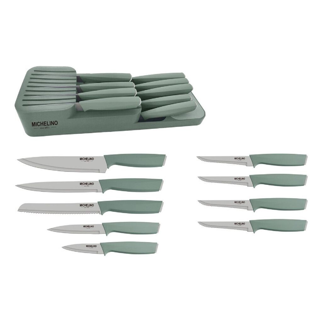 

MICHELINO Практичный набор органайзеров для ножей из 10 предметов: серия Alythia для организованной кухни Зеленый
