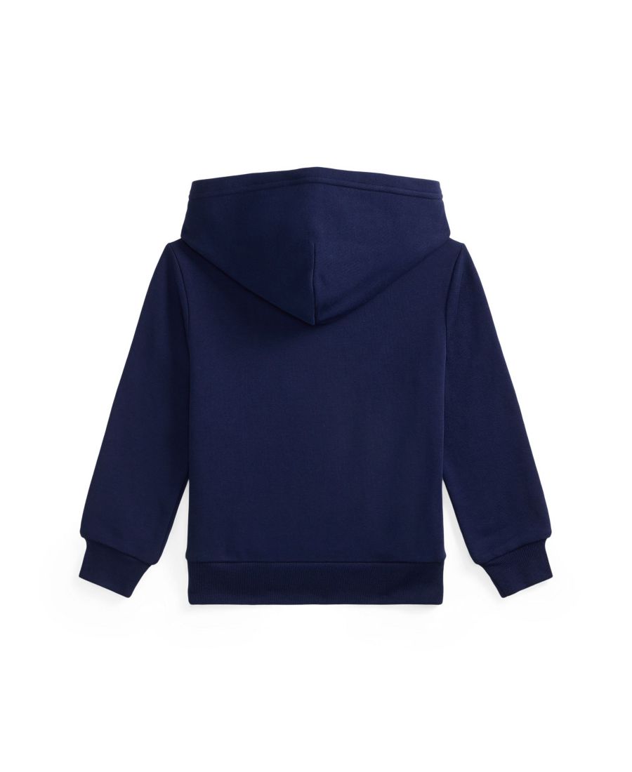 Детская толстовка с вышивкой и подкладкой из трикотажа, размер 2-7 Polo Ralph Lauren, Newport Navy — фото 2
