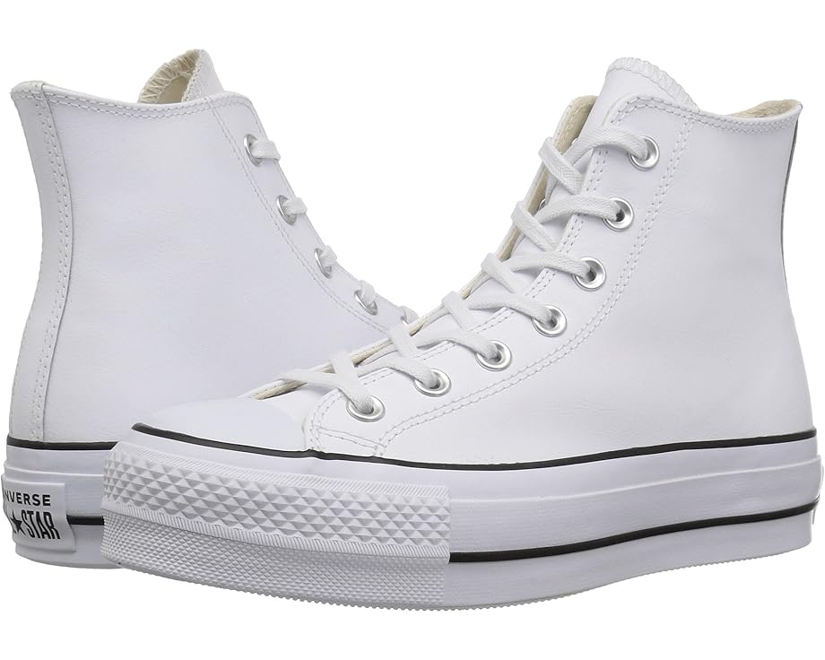 

Кроссовки Converse Chuck Taylor All Star High Top Platform Leather Sneaker, цвет White/Black/White