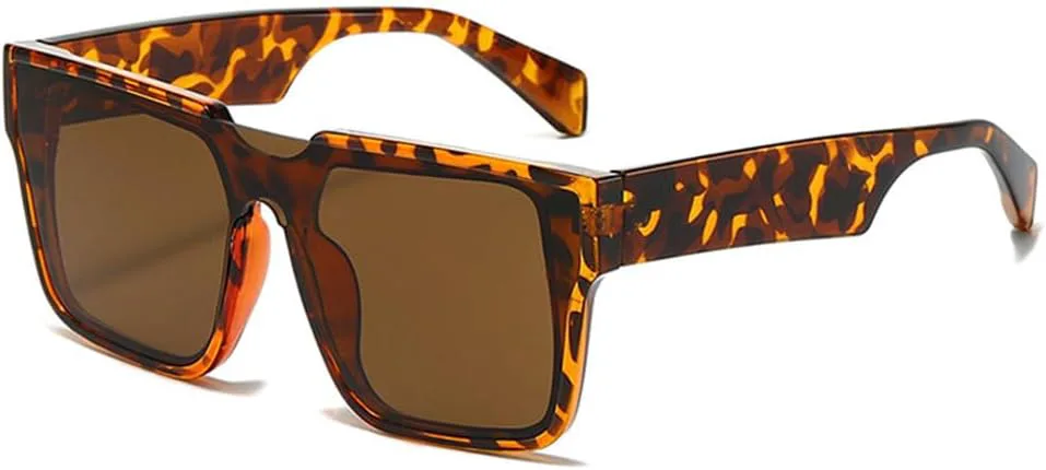 

Солнцезащитные очки UV400 с увеличенной панк-оправой и градиентным покрытием для женщин и мужчин, для бега и занятий спортом на открытом воздухе UYPTK, Leopard-brown