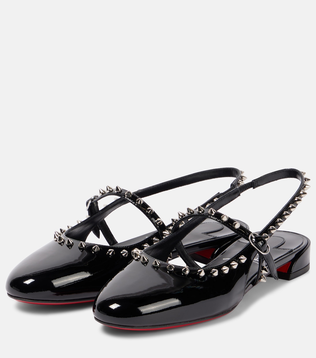Сладкие лодочки-слингбэки Sweet Janispikes из лаковой кожи Christian Louboutin, Black/Lin Black — фото 4