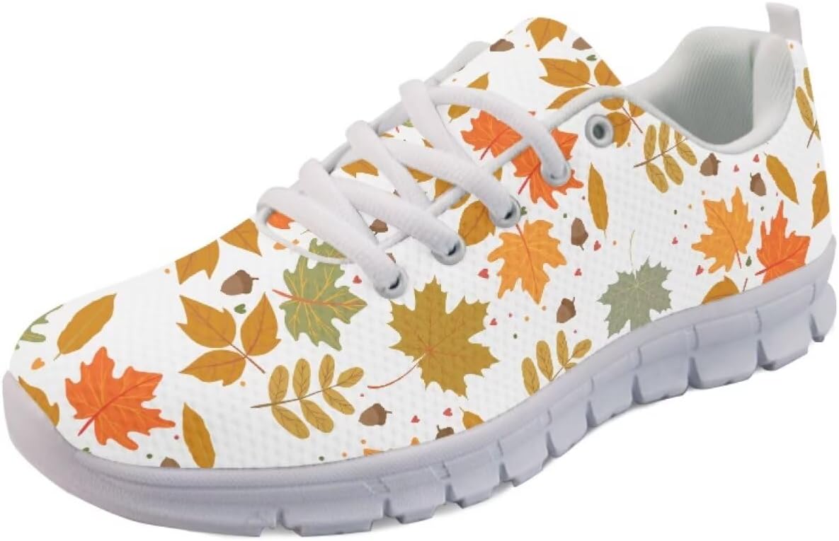

Женские осенние кроссовки на шнуровке, повседневные слипоны для бега и ходьбы, спортивная обувь для женщин Getelinseng, Autumn Maple Leaves