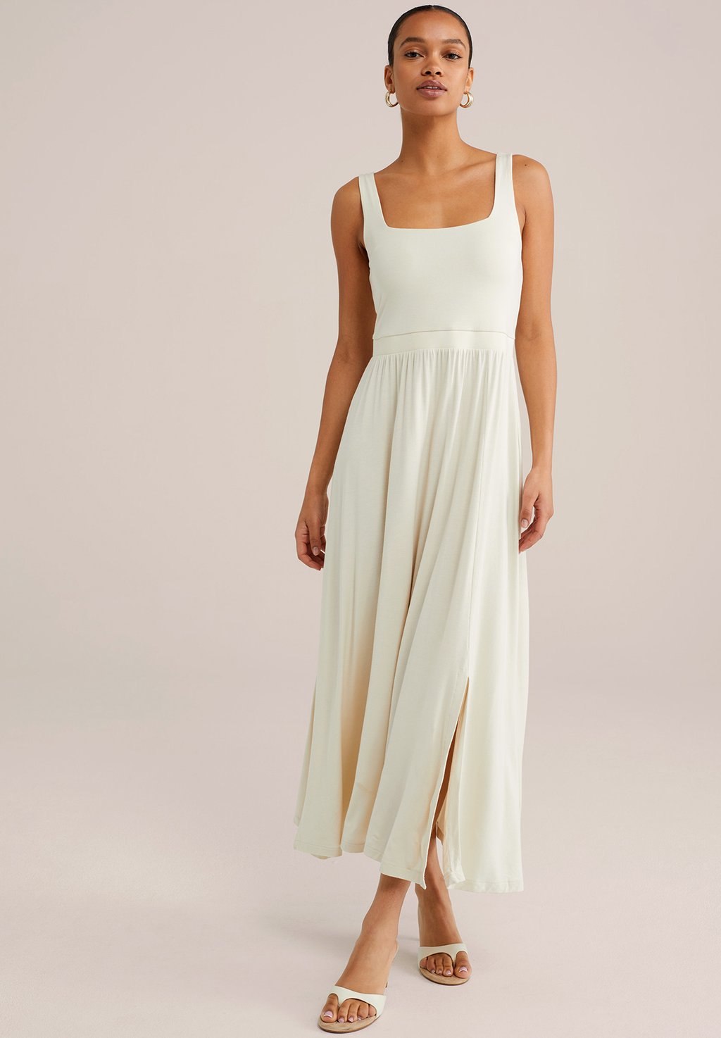 

Платье макси Jersey dress WE Fashion, бежевый