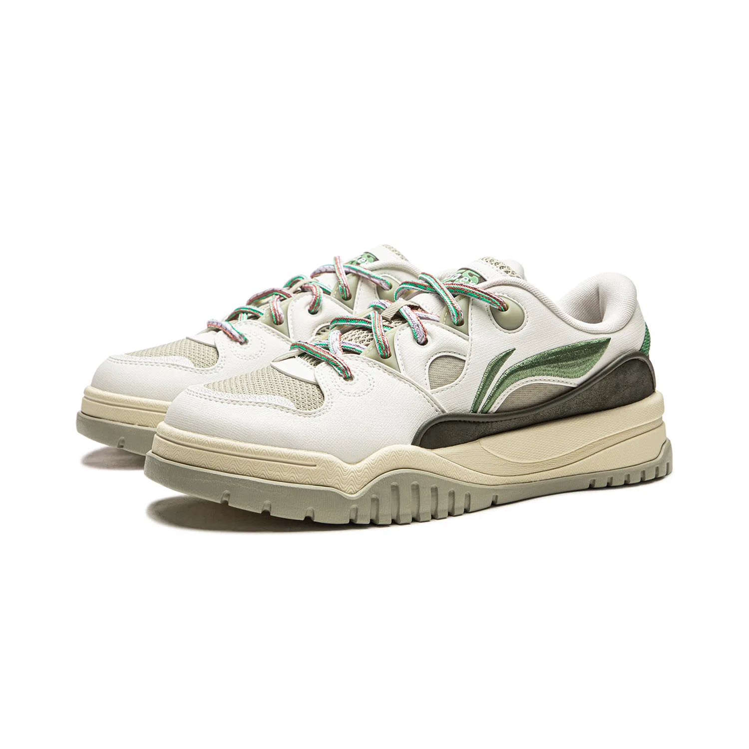Кроссовки для скейтбординга Li-Ning Trendy Leap белые с зеленым — фото 4