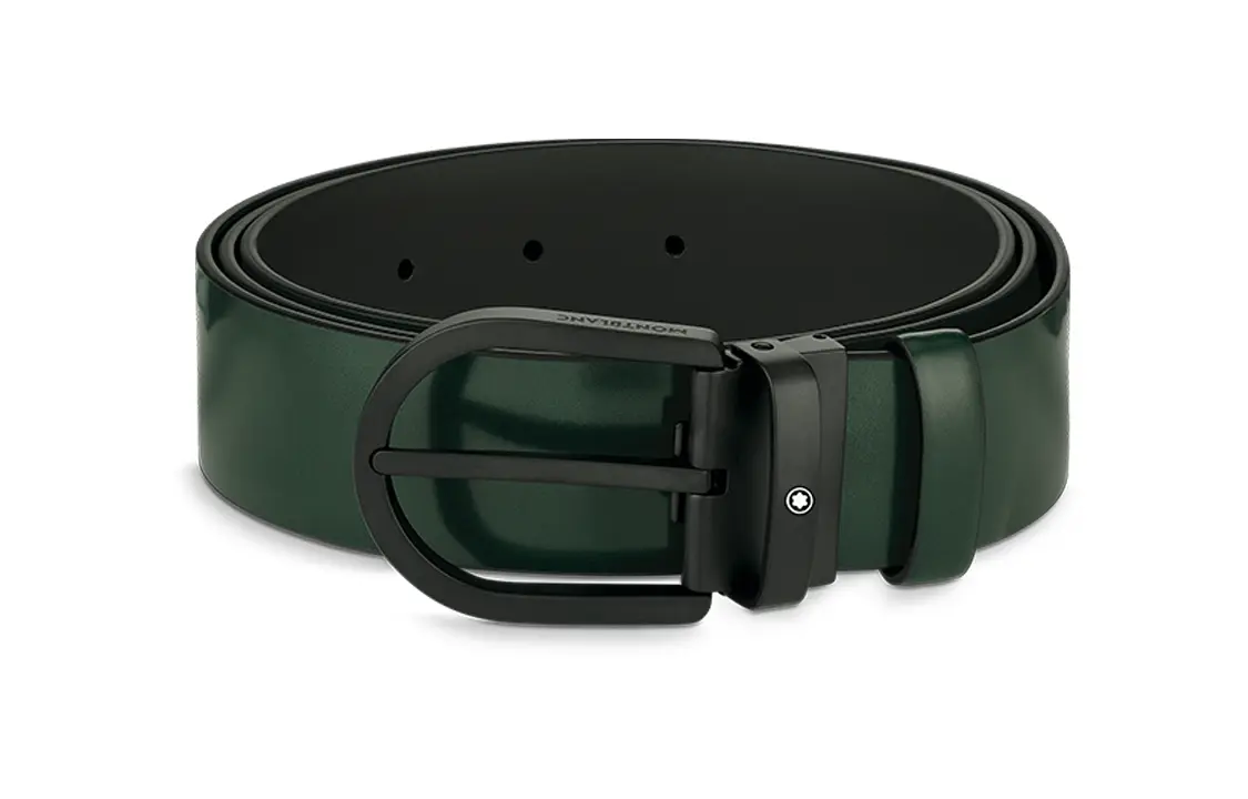 

Montblanc Мужской кожаный ремень, черный, 3,5 см