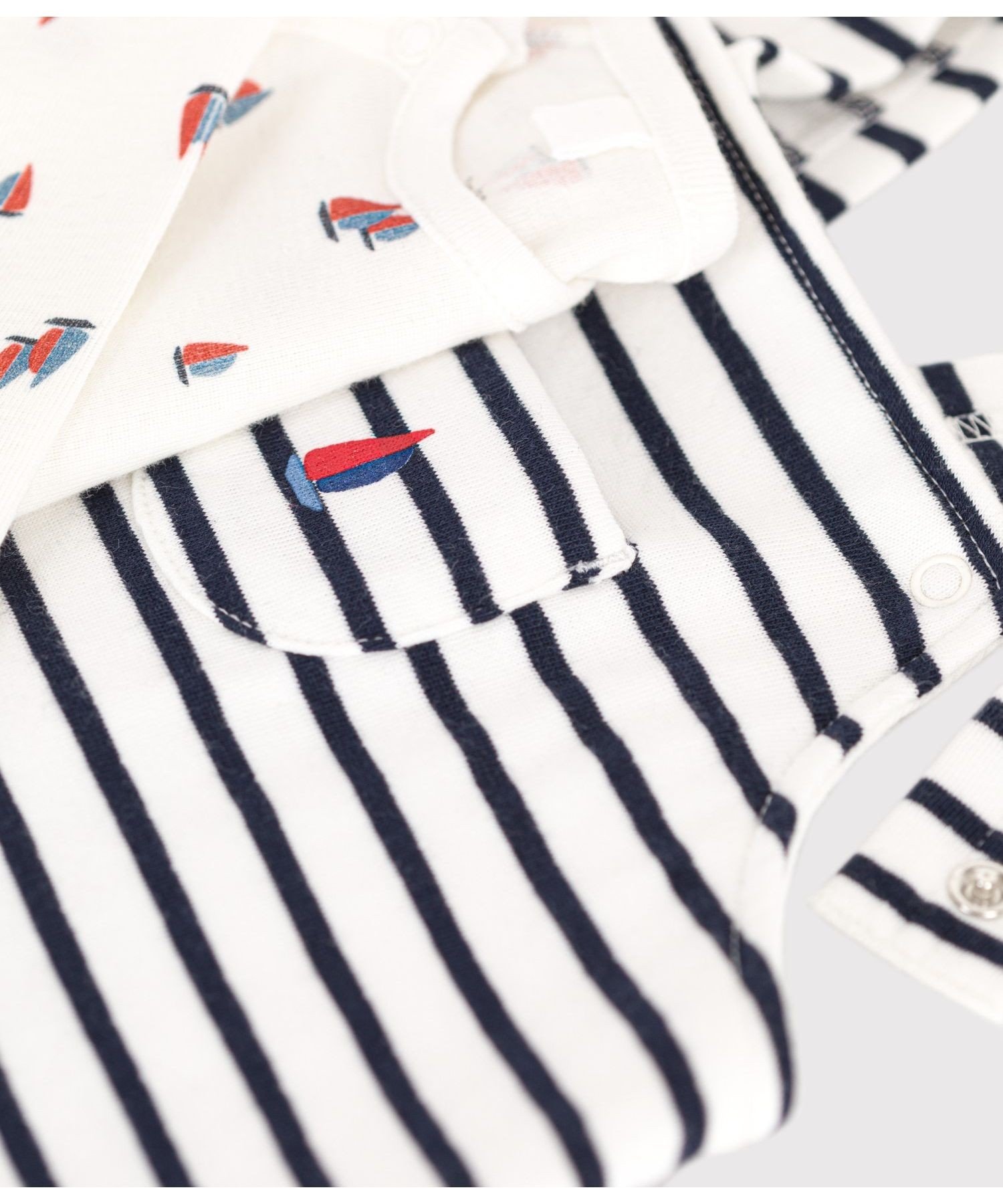 Комбинезон и боди Petit Bateau, Off-white/Navy — фото 4