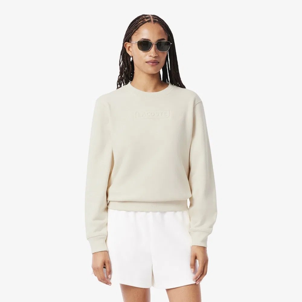 Свитшот Lacoste с логотипом, кремовый
