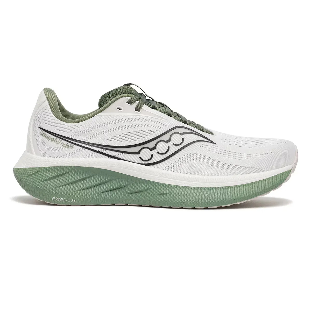 

Saucony RIDE 18 Мужские беговые кроссовки, белый/зеленый