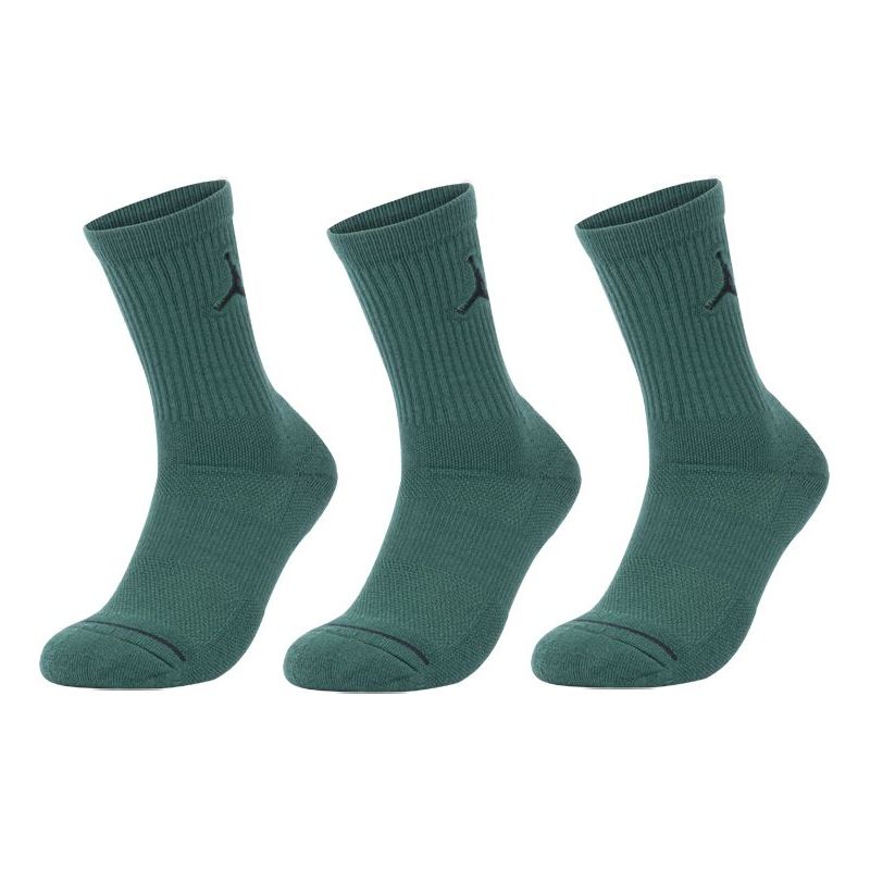 

Носки Air Jordan Everyday Max Crew Basketball Casual Sports Breathable Sports Socks Couple Style 3 Pairs Gray Green SX5545-333