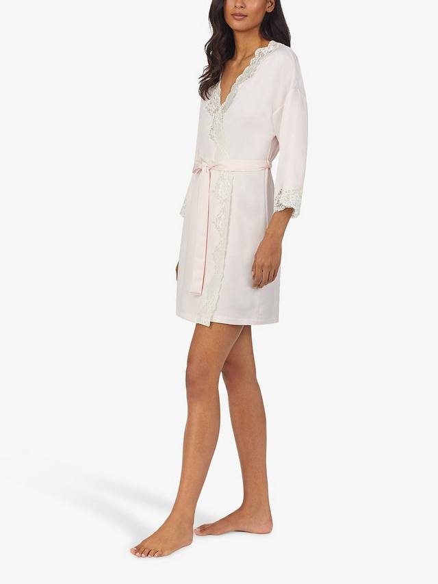 Лорен кимоно-халат из сатина с кружевными деталями Ralph Lauren, Pink — фото 4