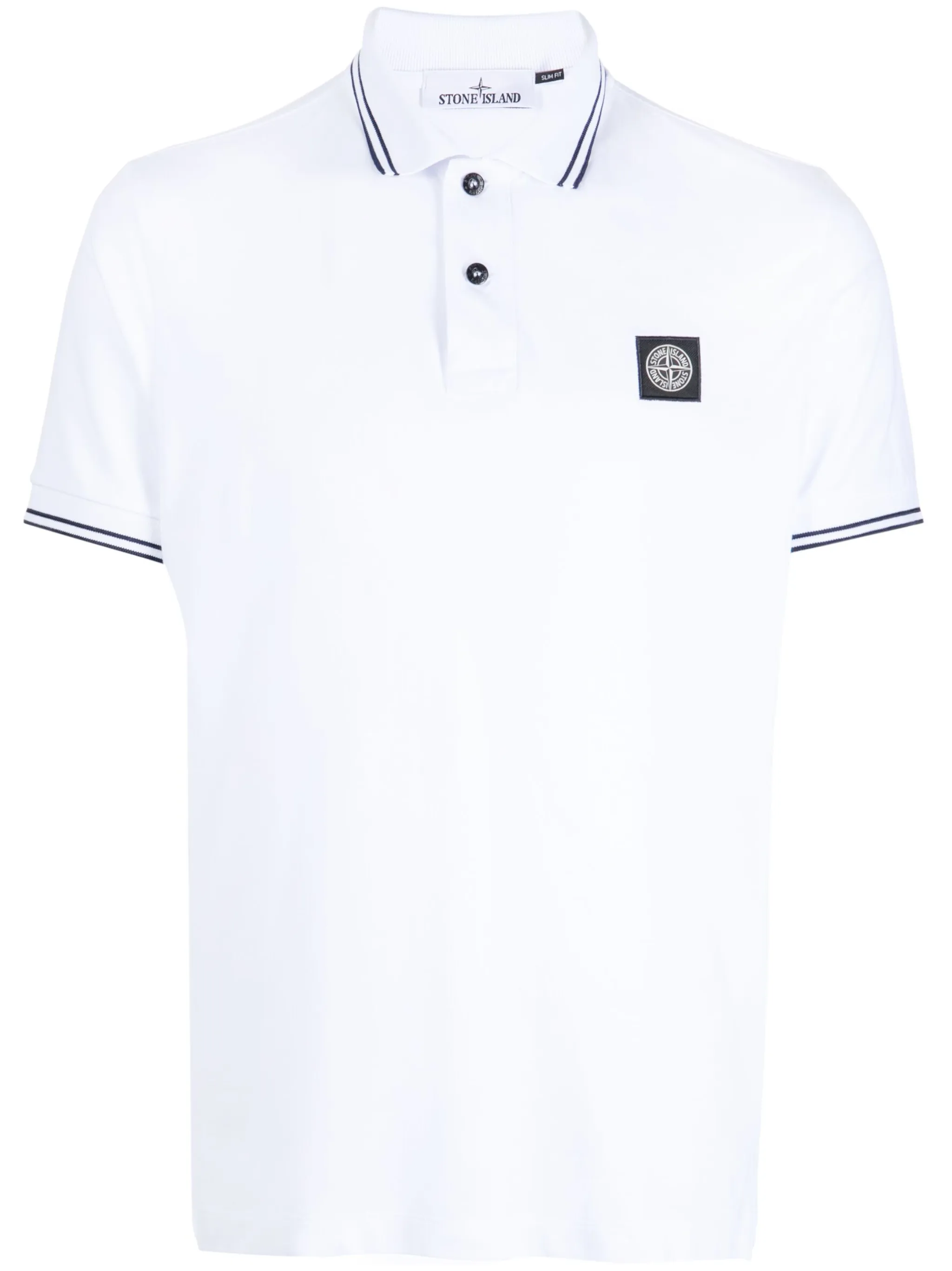 

Полосатая рубашка поло из ткани пике Stone Island, белый