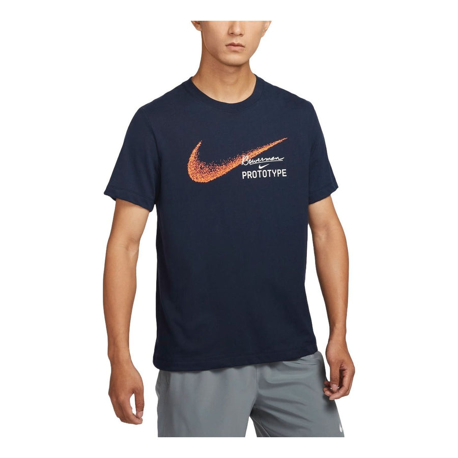 

Футболка Nike Dri-FIT Running T-shirt Asia Sizing 'Obsidian', темно-синий