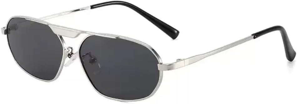 

Ретро-солнцезащитные очки в форме кошачьего глаза с асимметричным многоугольником для женщин и мужчин в стиле панк, защита от УФ-излучения UV400 (серебристо-черные) TVTBBVV, Silver Black