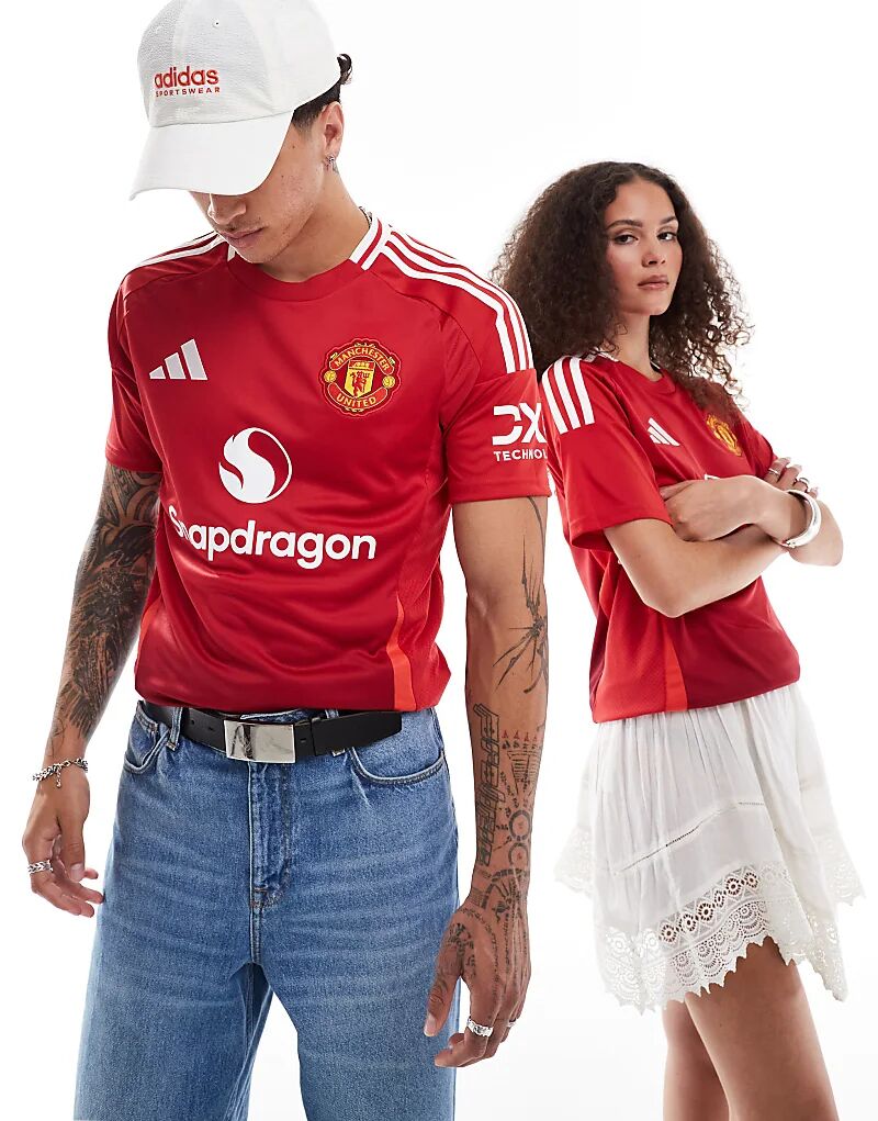 

Футболка унисекс домашняя adidas Football Manchester United 2024/25 красного цвета adidas performance