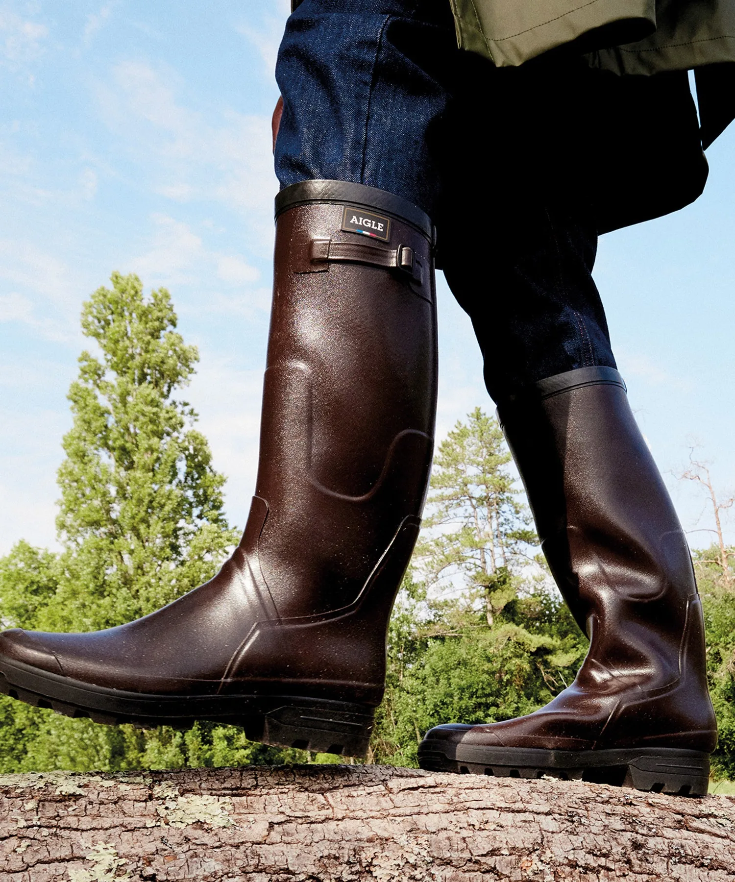 Мужские резиновые сапоги AIGLE BENYLM коричневые
