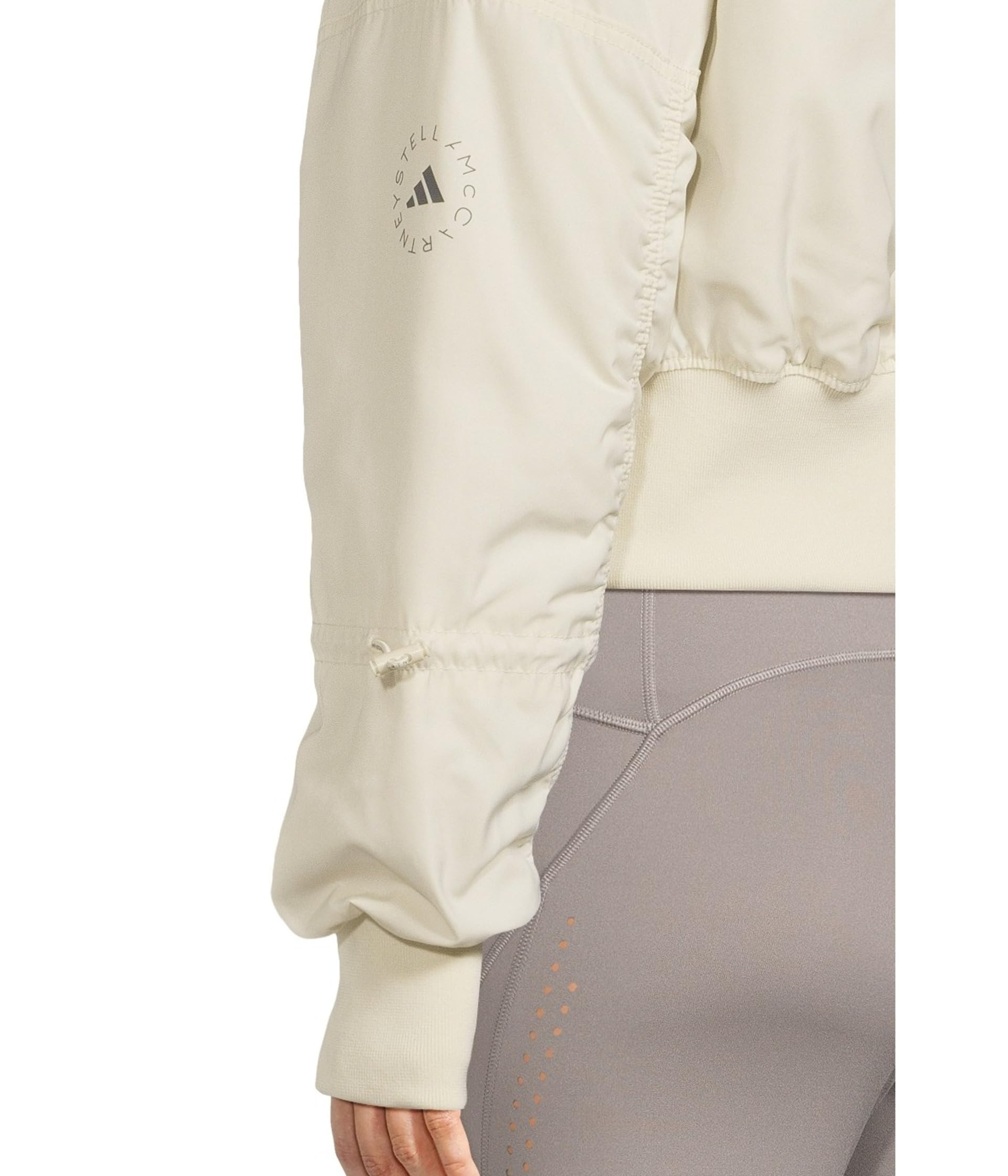 Бомбер adidas by Stella McCartney Woven Bomber Cropped JX9106, цвет Almond Milk/SMC — фото 4