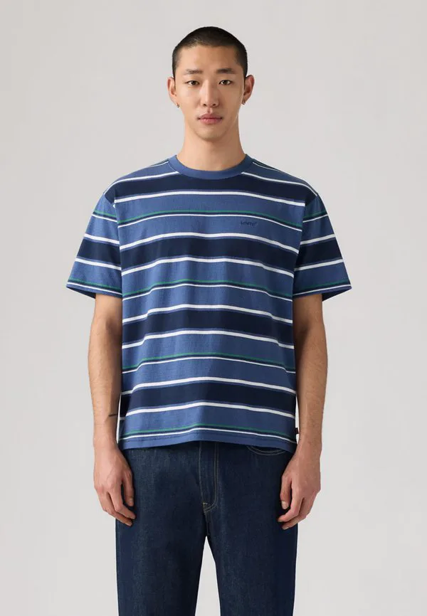 Винтажная базовая футболка Levi'S, Pecos Stripe Sunshine Blue — фото 2