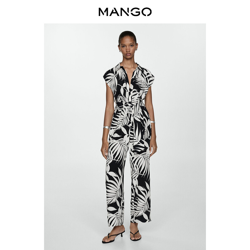 

Женский комбинезон Mango с контрастным принтом, черный
