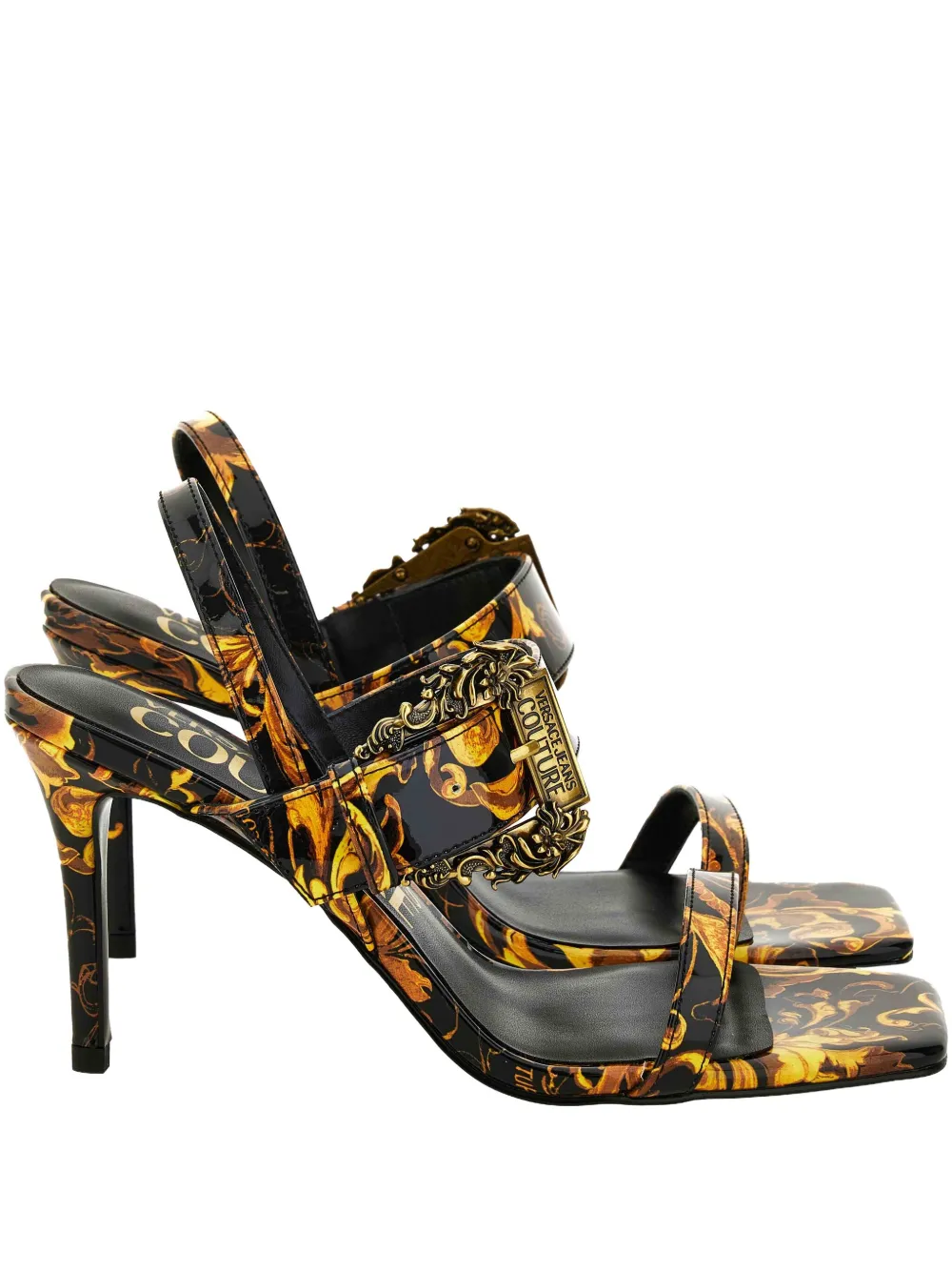Сандалии с принтом Baroque Versace Jeans Couture, черный