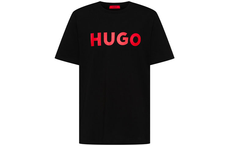 

Футболка классического кроя с принтом логотипа Hugo HUGO BOSS, черный