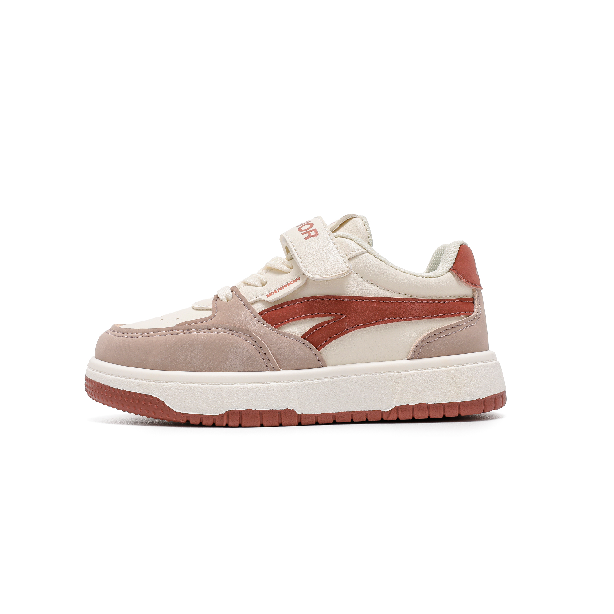 

Нескользящие и дышащие низкие детские кроссовки для скейтбординга WARRIOR, бежевый/розовый/бордовый