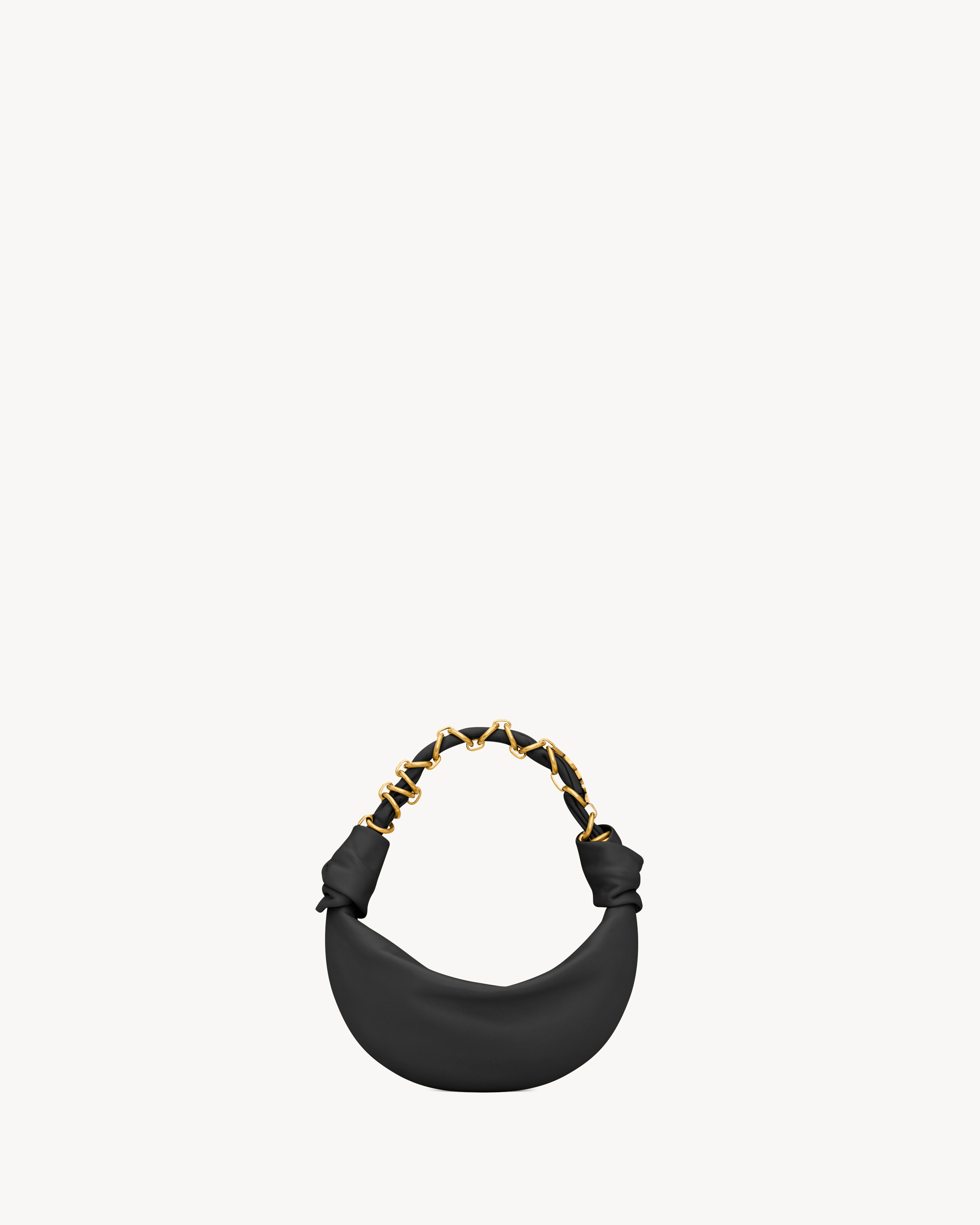 Мини-версия сумки-хобо AMALIA Saint Laurent, черный — фото 3